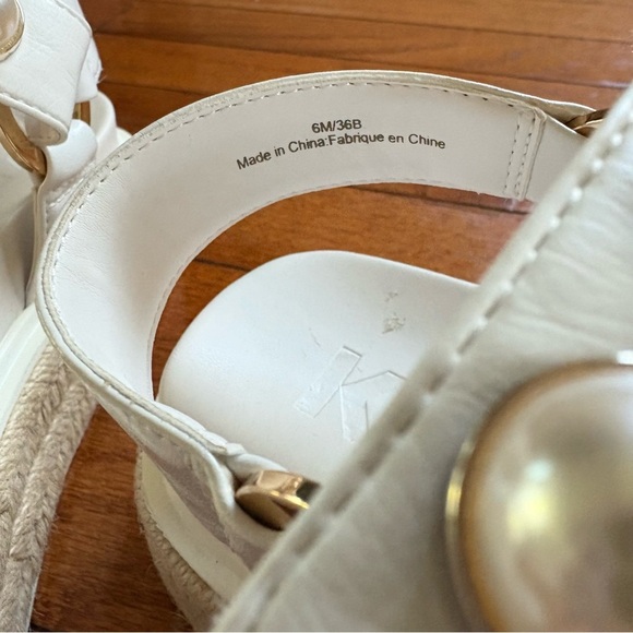 Karl Lagerfeld Patzi Embellished Leather Espadrille Sandals - Size 6 - Picture 5 of 7